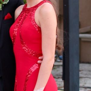 RED SEQUIN FAVIANA PROM DRESS